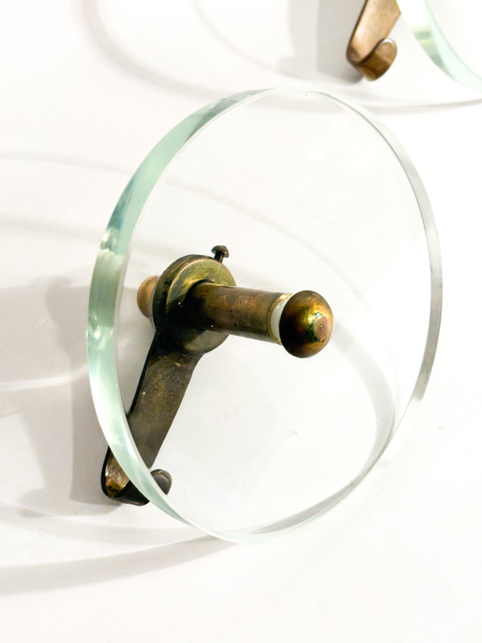 Pair of Crystal and Brass Coat Racks by Fontana Arte 1950s