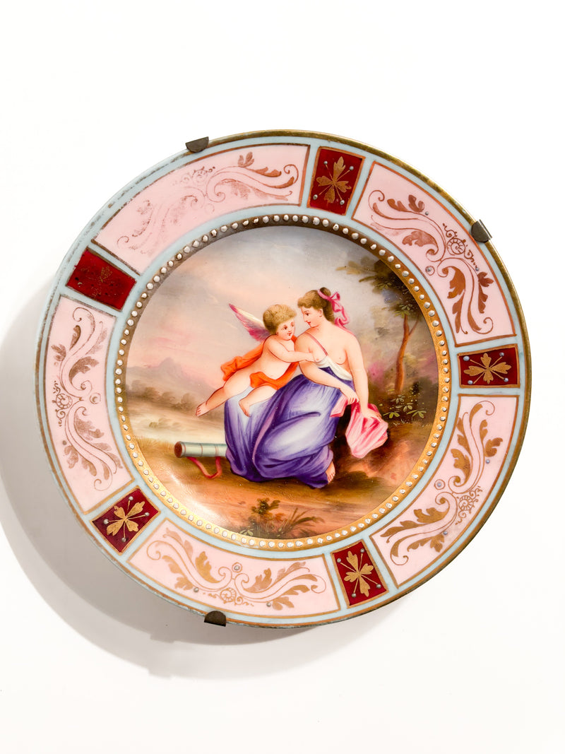 Hand-Painted Viennese Porcelain Plate from 1800