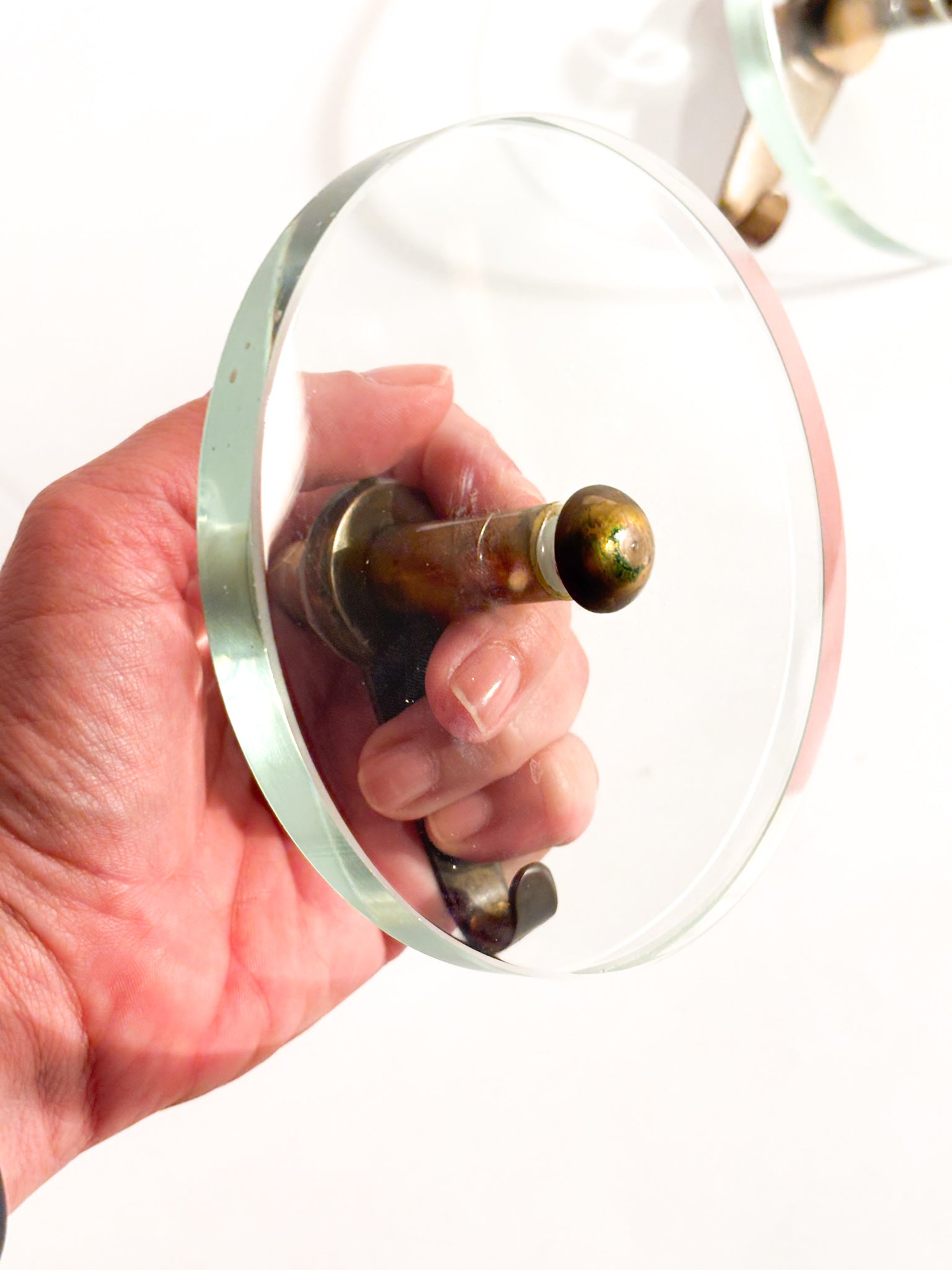 Pair of Crystal and Brass Coat Racks by Fontana Arte 1950s