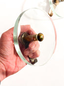 Pair of Crystal and Brass Coat Racks by Fontana Arte 1950s