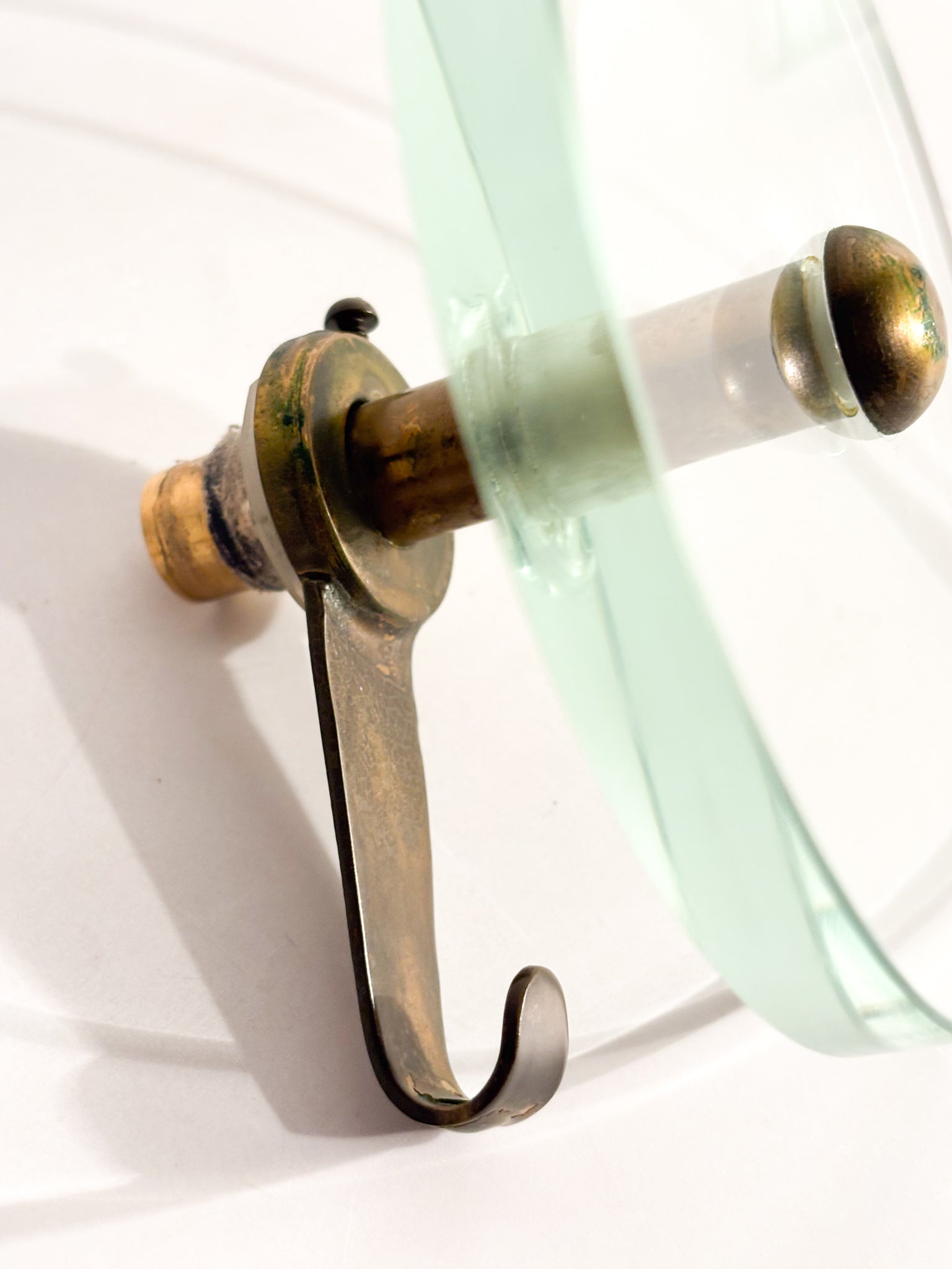 Pair of Crystal and Brass Coat Racks by Fontana Arte 1950s