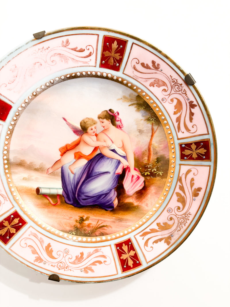 Hand-Painted Viennese Porcelain Plate from 1800