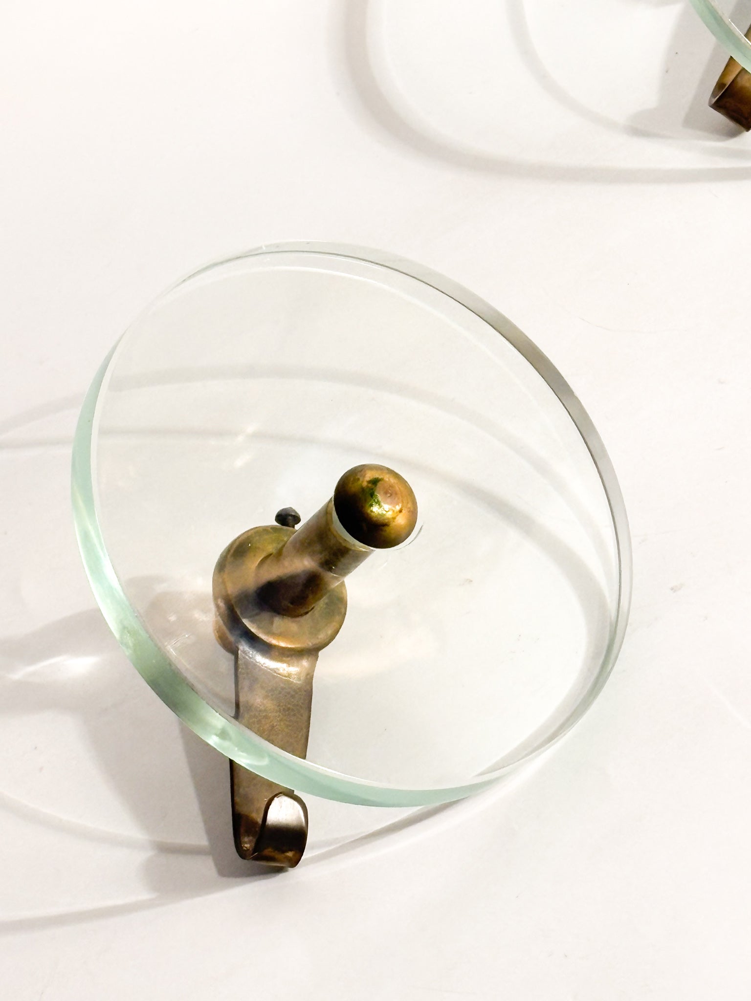 Pair of Crystal and Brass Coat Racks by Fontana Arte 1950s