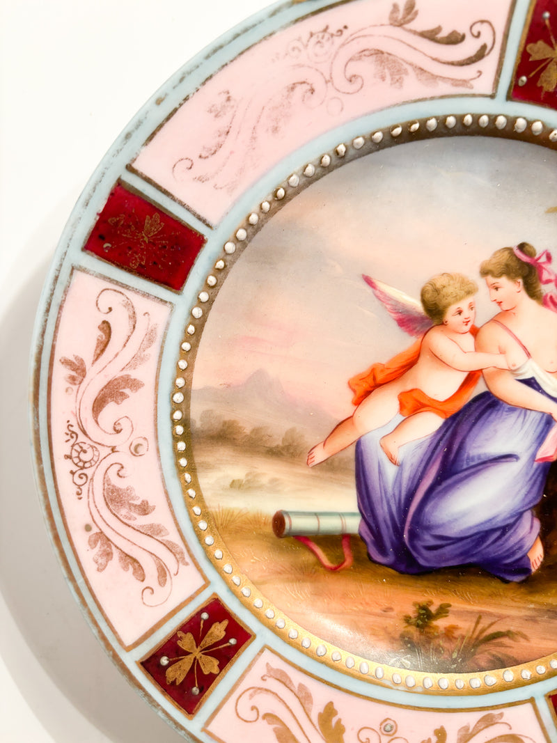 Hand-Painted Viennese Porcelain Plate from 1800