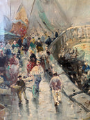 Dipinto Olio su Tela di Scorcio di Canale Veneziano di Guido Mantovani Primi Novecento