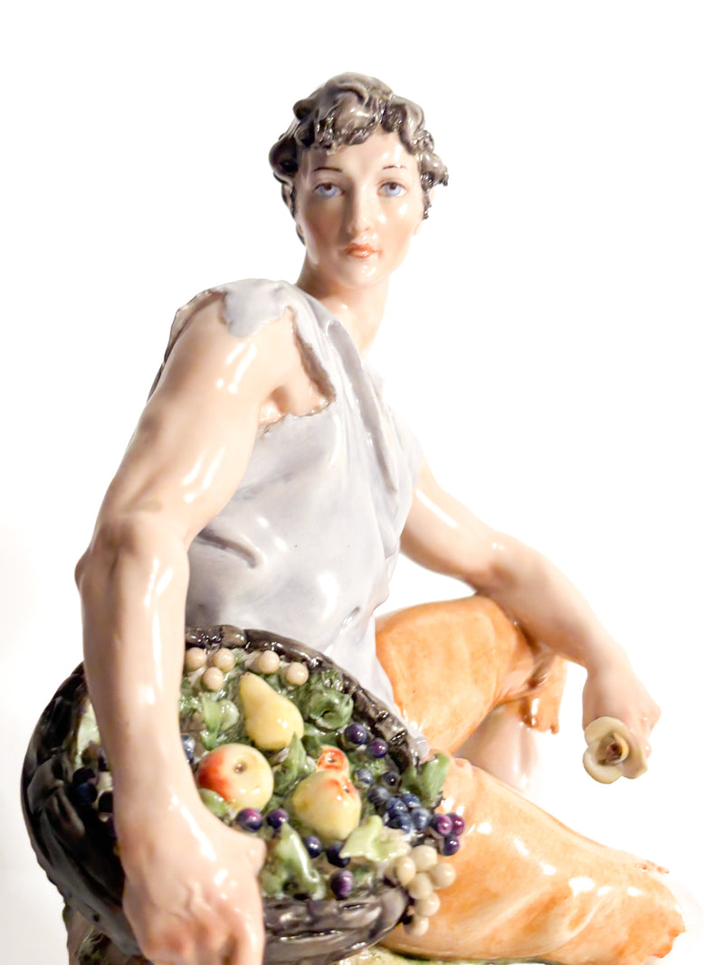 Scultura di Contadino in Porcellana di Capodimonte di Giuseppe Cappè del 1958