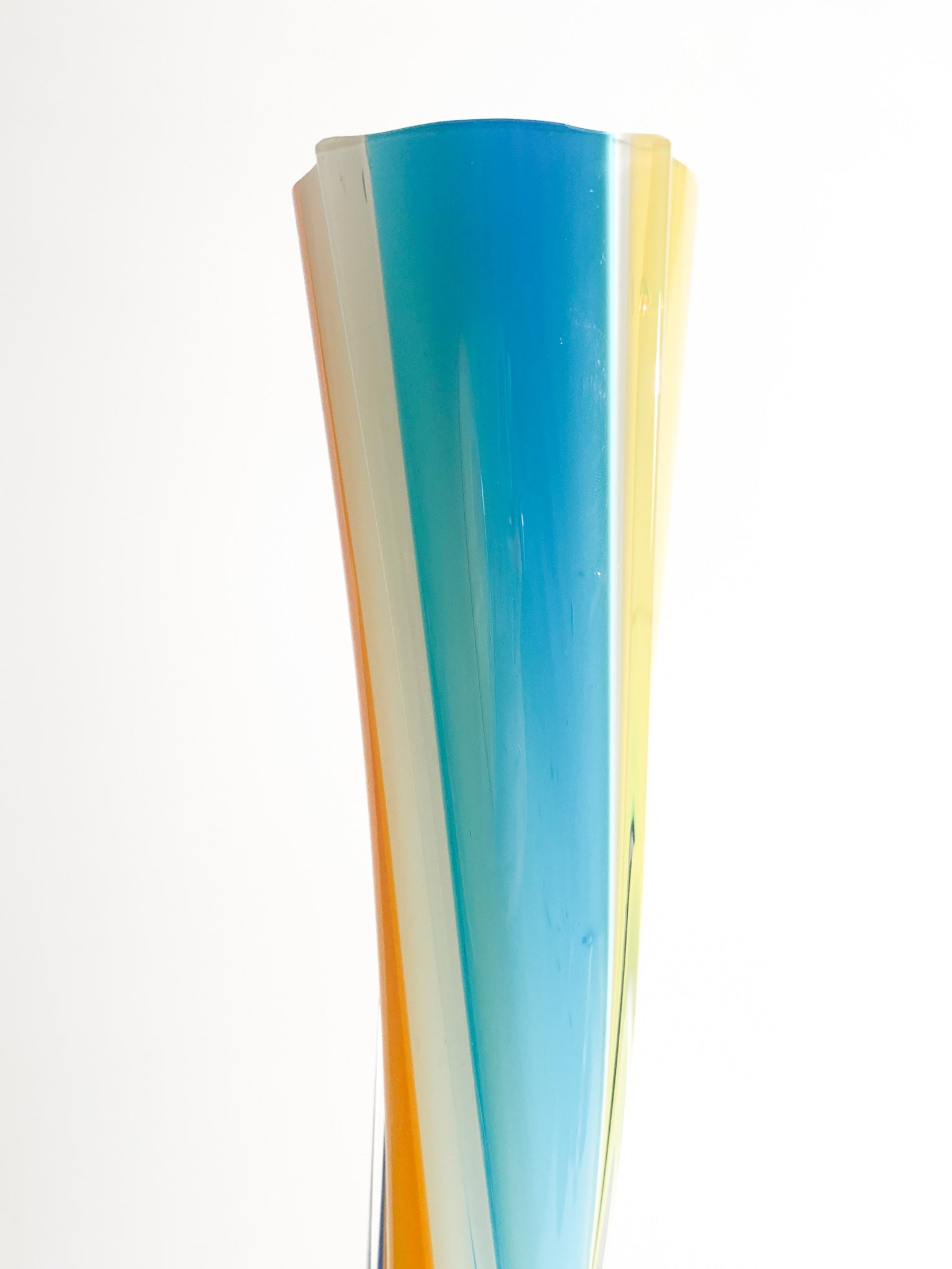 Vaso Multicolore in Vetro di Murano Torchon Anni 60
