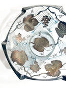 Art Nouveau Centerpiece Bowl in Glass and Silvered Metal Decorations 1920s