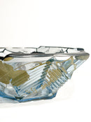 Art Nouveau Centerpiece Bowl in Glass and Silvered Metal Decorations 1920s