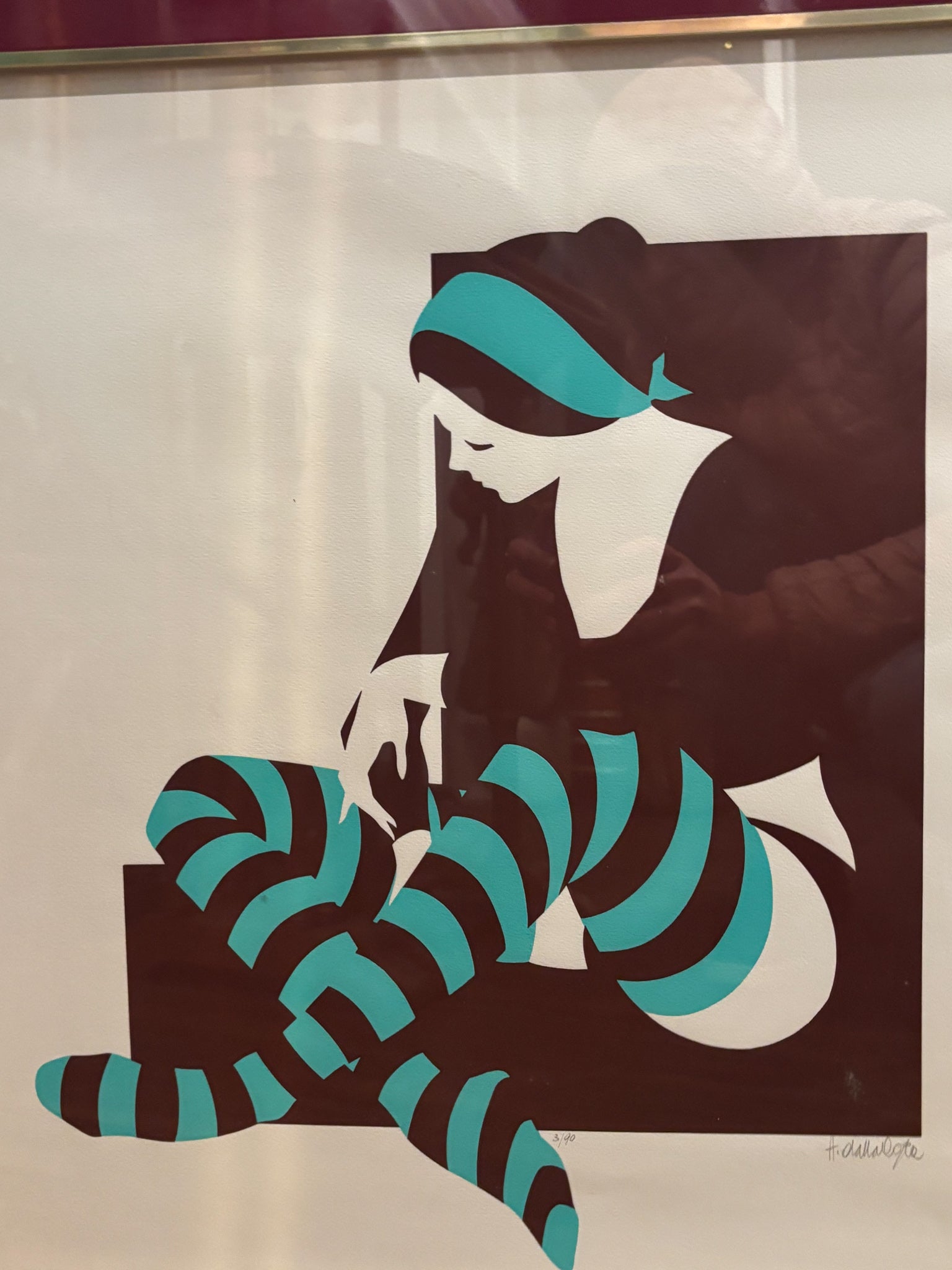 Litografia di Ballerina di Amleto Dalla Costa Anni 70