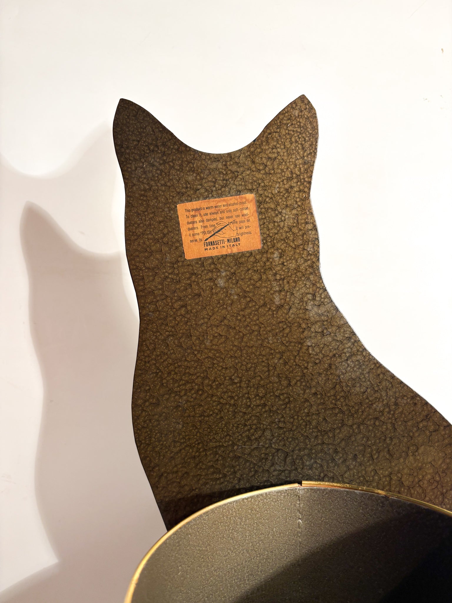 Cestino in Metallo Serie "Micione" di Piero Fornasetti Anni 70