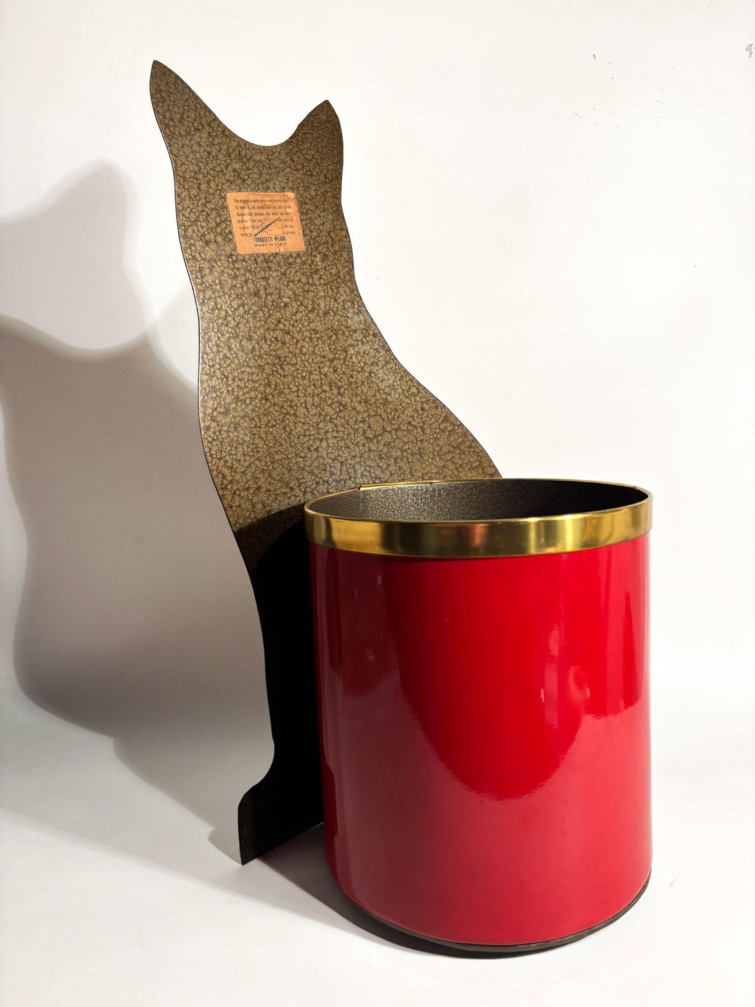 Cestino in Metallo Serie "Micione" di Piero Fornasetti Anni 70