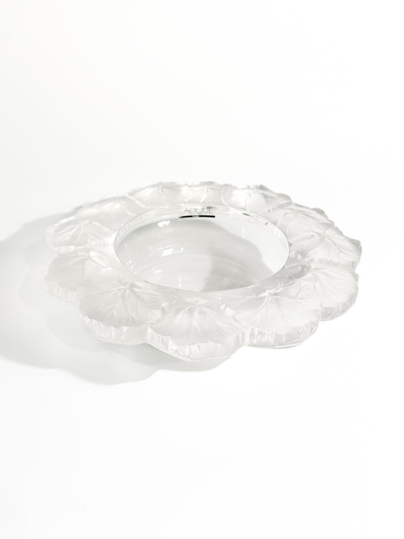 Crystal Centerpiece Bowl by Lalique Honfleur, 1970s