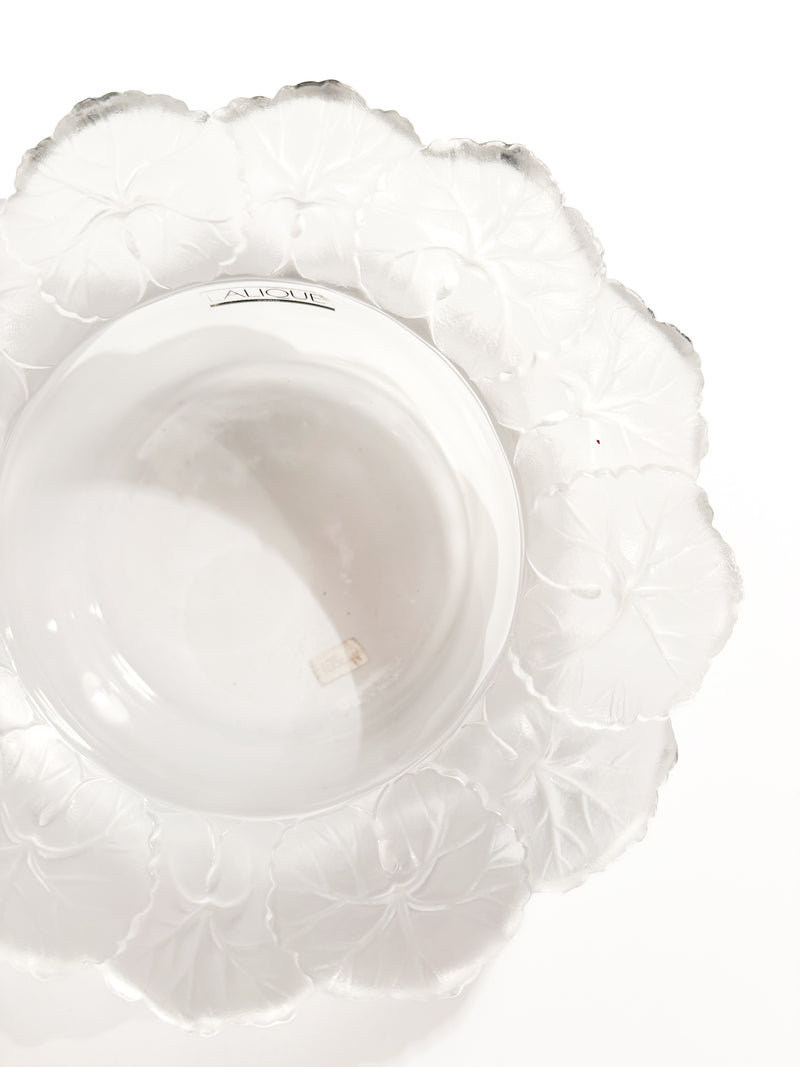 Crystal Centerpiece Bowl by Lalique Honfleur, 1970s