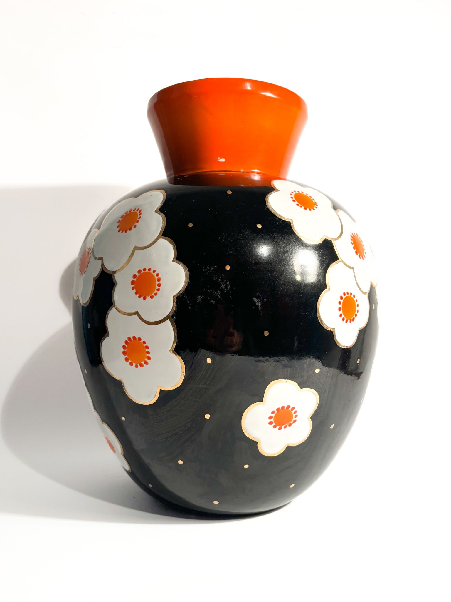 Hand-Painted Perugia Ceramic Vase from the 1950s