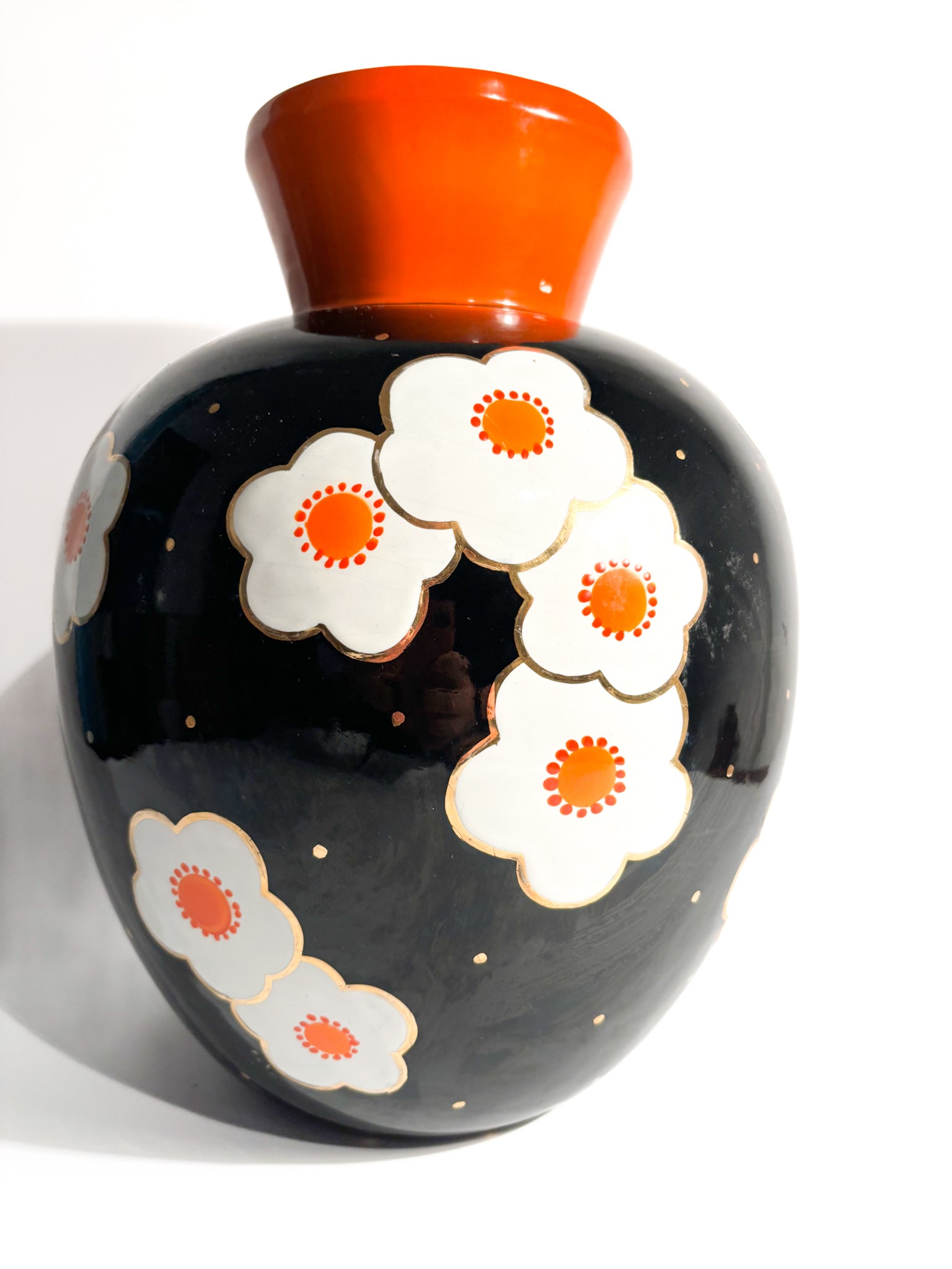 Hand-Painted Perugia Ceramic Vase from the 1950s