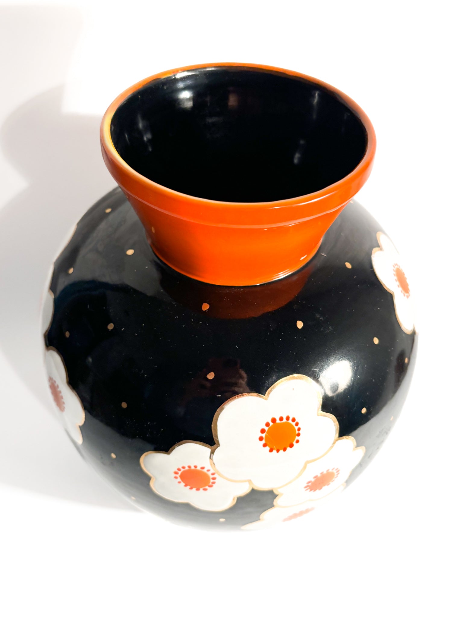 Hand-Painted Perugia Ceramic Vase from the 1950s