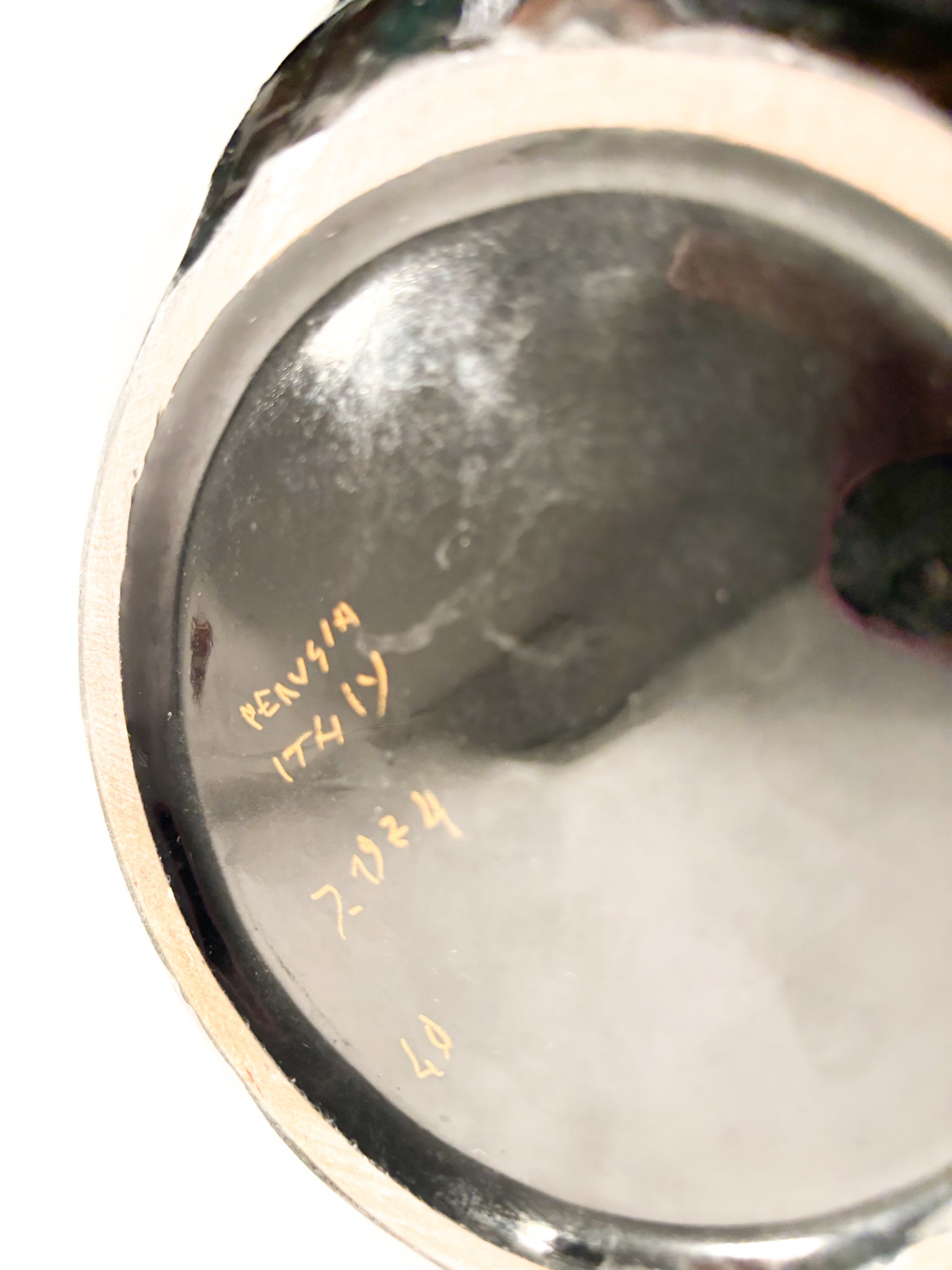 Hand-Painted Perugia Ceramic Vase from the 1950s