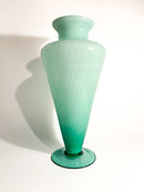 Hand-blown Green Murano Glass Vase from the 1980s