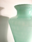 Hand-blown Green Murano Glass Vase from the 1980s