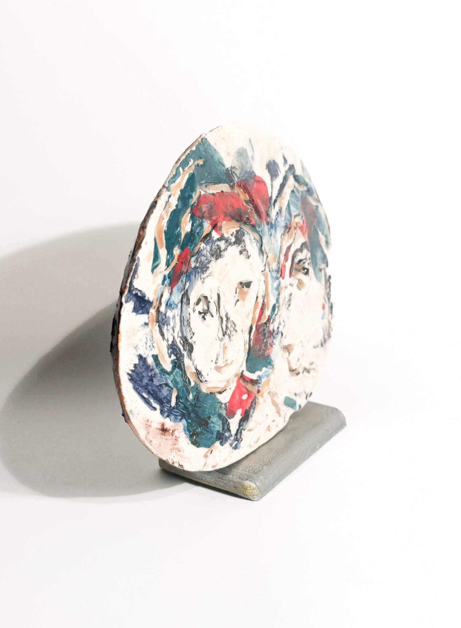 Painted Ceramic Plate by Ernesto Treccani 1970s