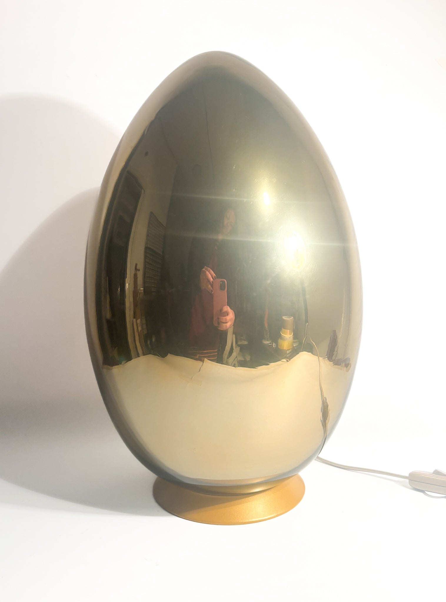 Golden Glass Egg Lamp Prototype by Fontana Arte 1970s