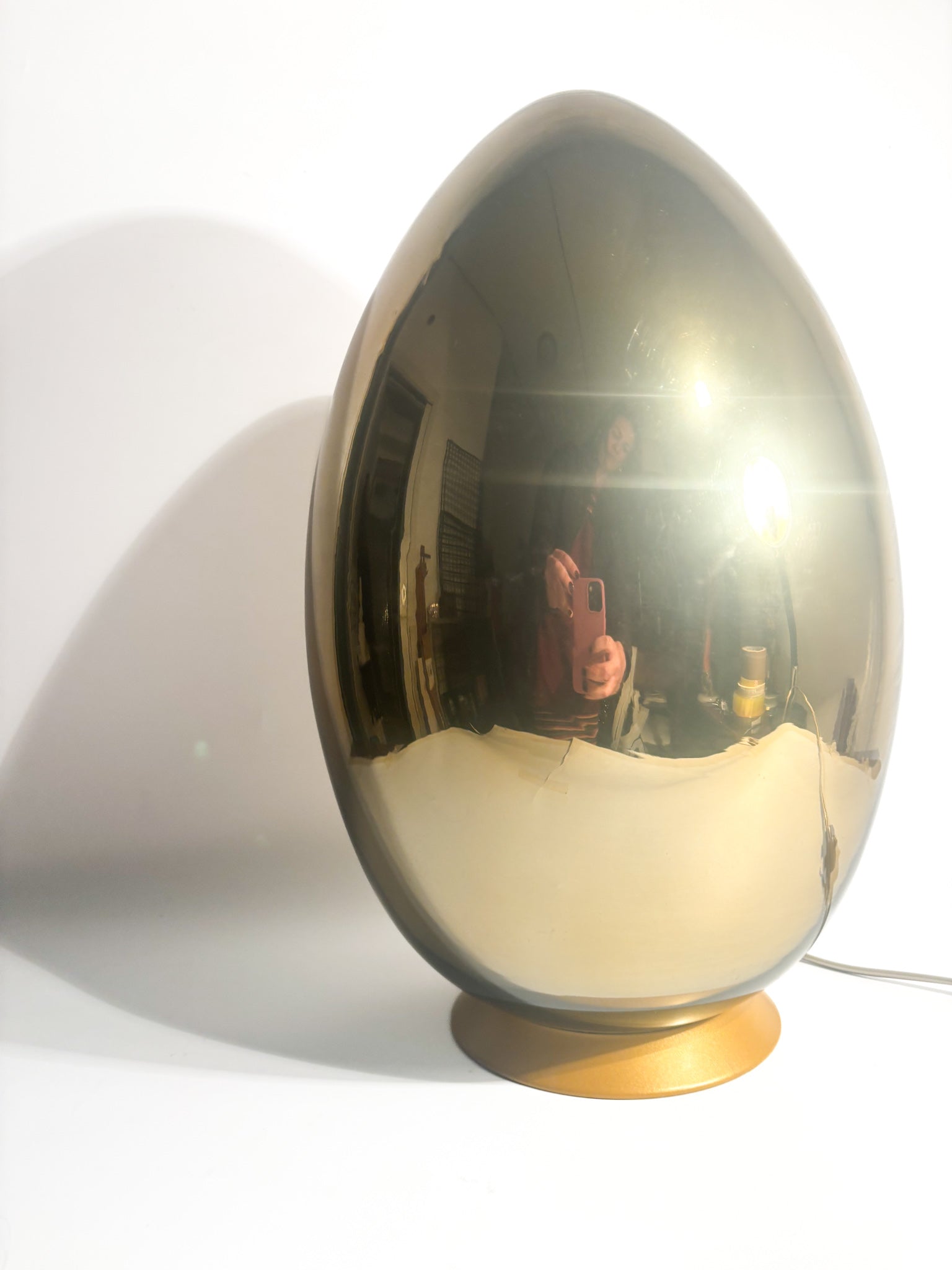 Golden Glass Egg Lamp Prototype by Fontana Arte 1970s
