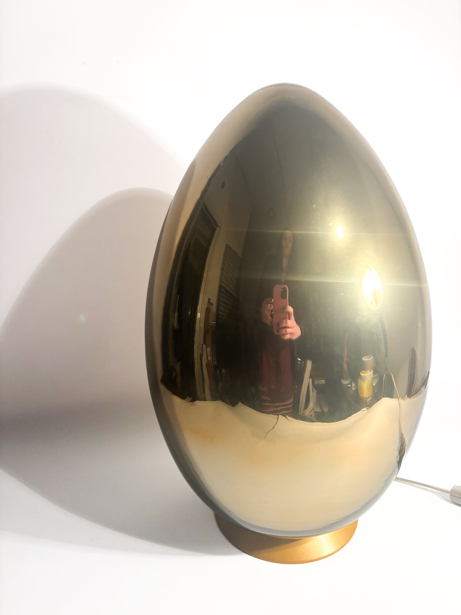 Golden Glass Egg Lamp Prototype by Fontana Arte 1970s