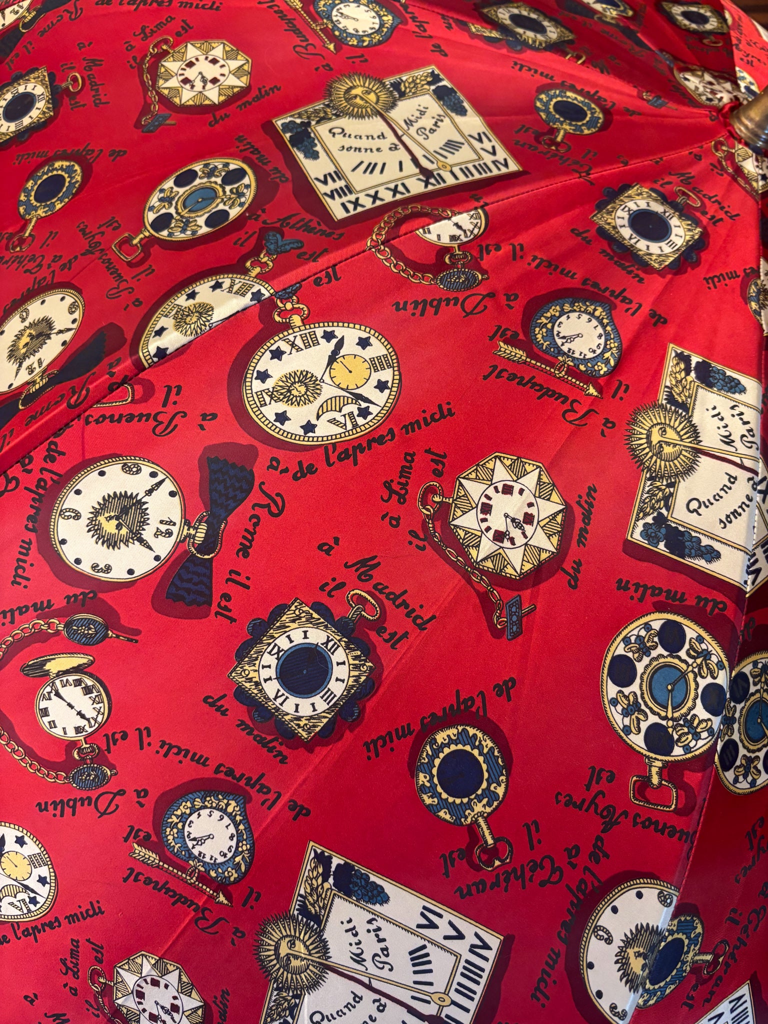 Ombrello Serie Orologi Rosso di Fornasetti Anni 90