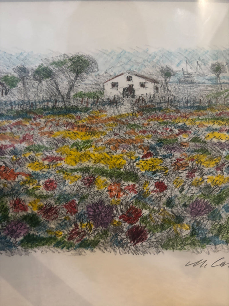 Lithograph "Abruzzo" by Michele Cascella 1960s