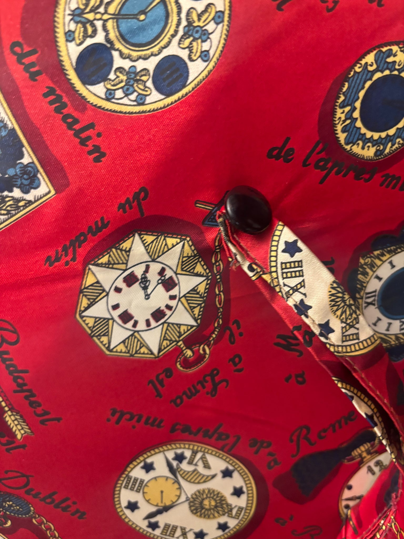 Ombrello Serie Orologi Rosso di Fornasetti Anni 90