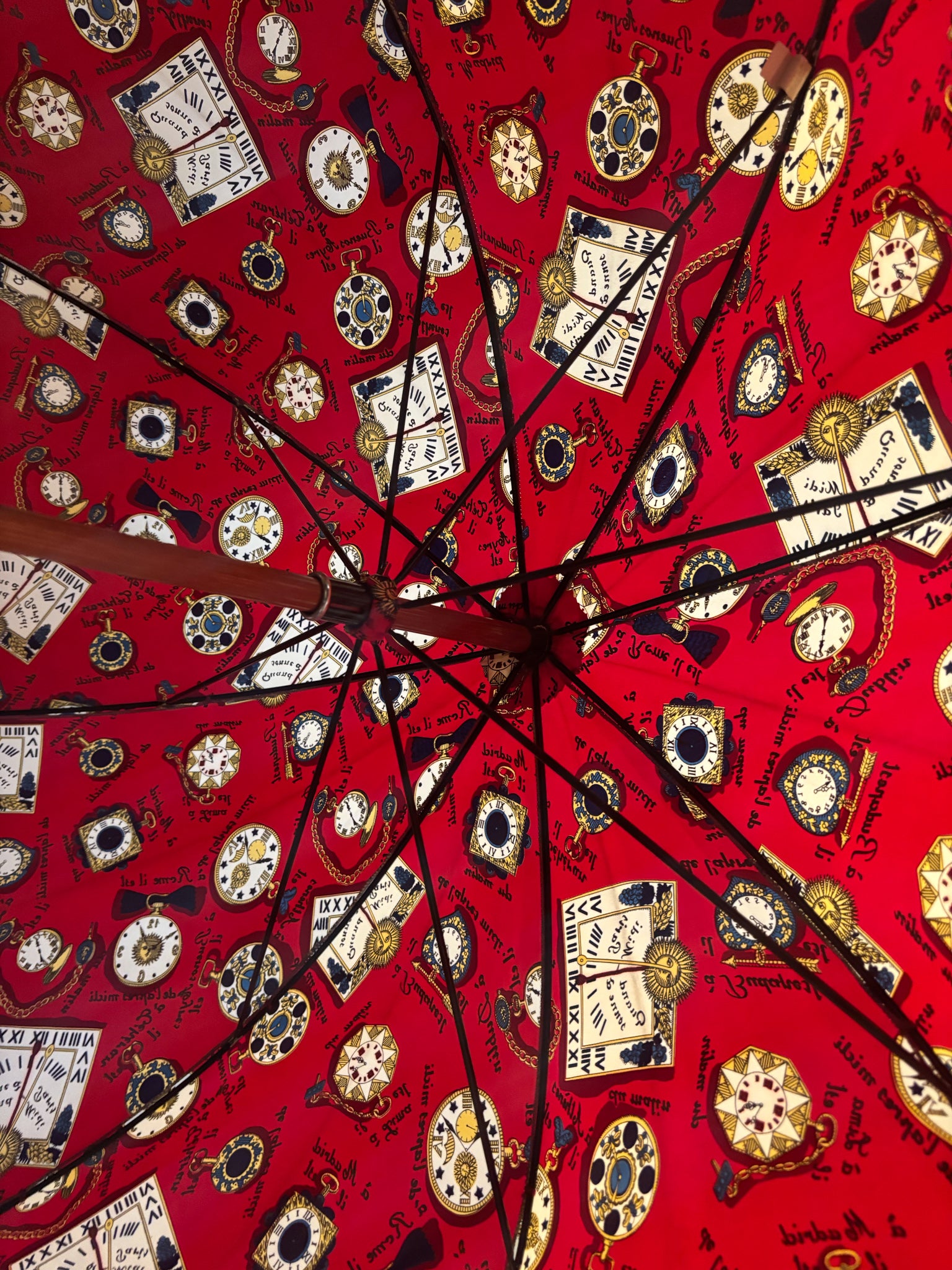 Ombrello Serie Orologi Rosso di Fornasetti Anni 90