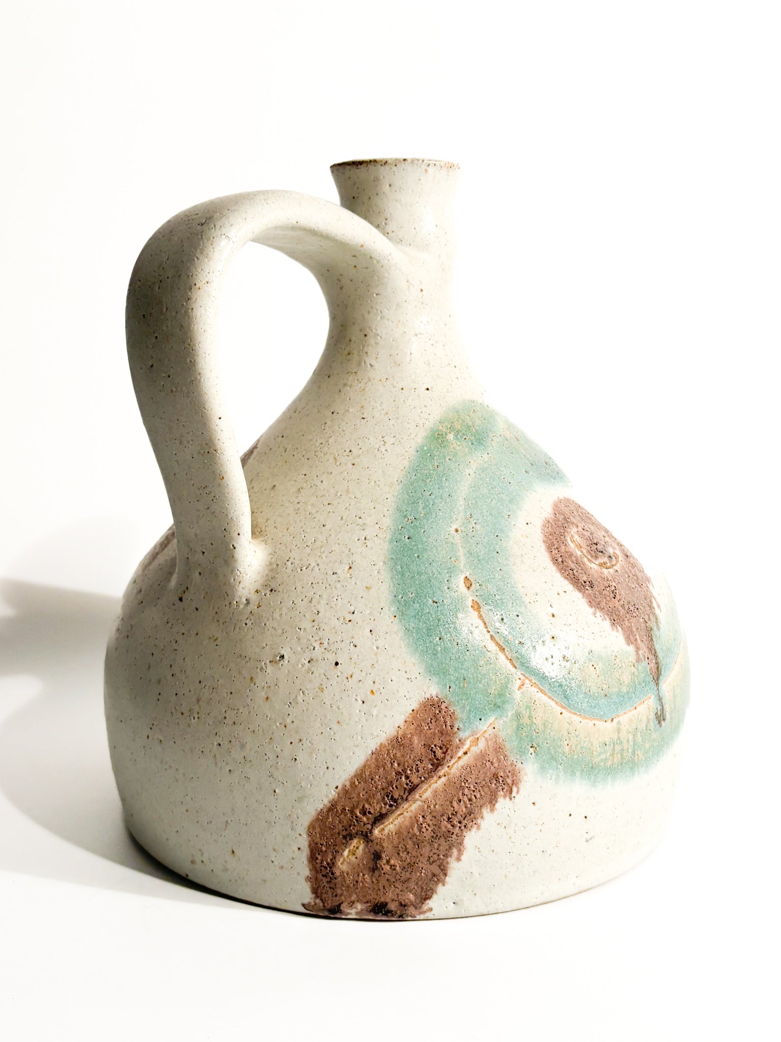 Brocca Vaso in Ceramica Dipinta di Bruno Gambone Anni 70