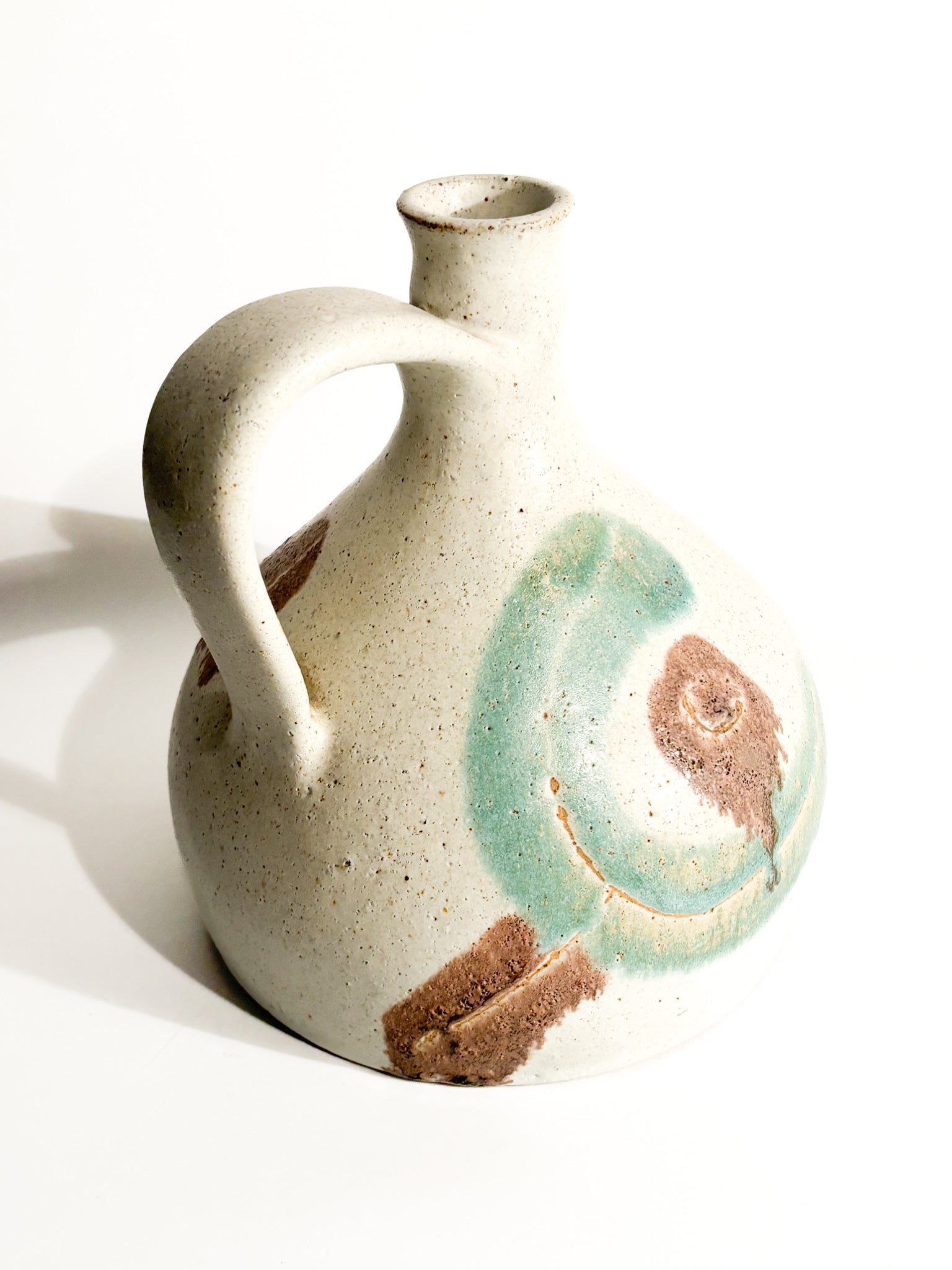 Brocca Vaso in Ceramica Dipinta di Bruno Gambone Anni 70