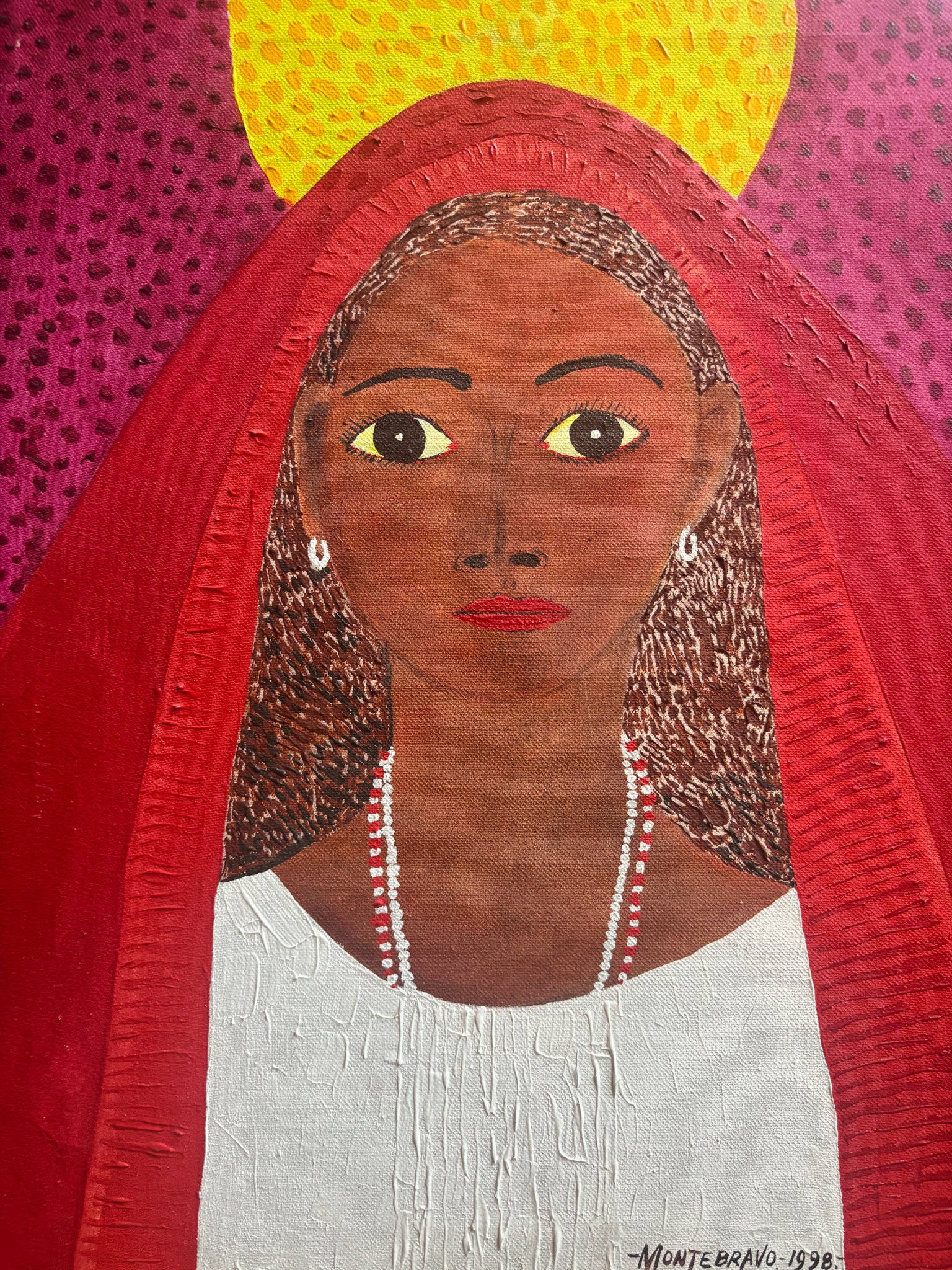 Oil Painting on Canvas of Female Portrait by José Garcìa Montebravo from 1998