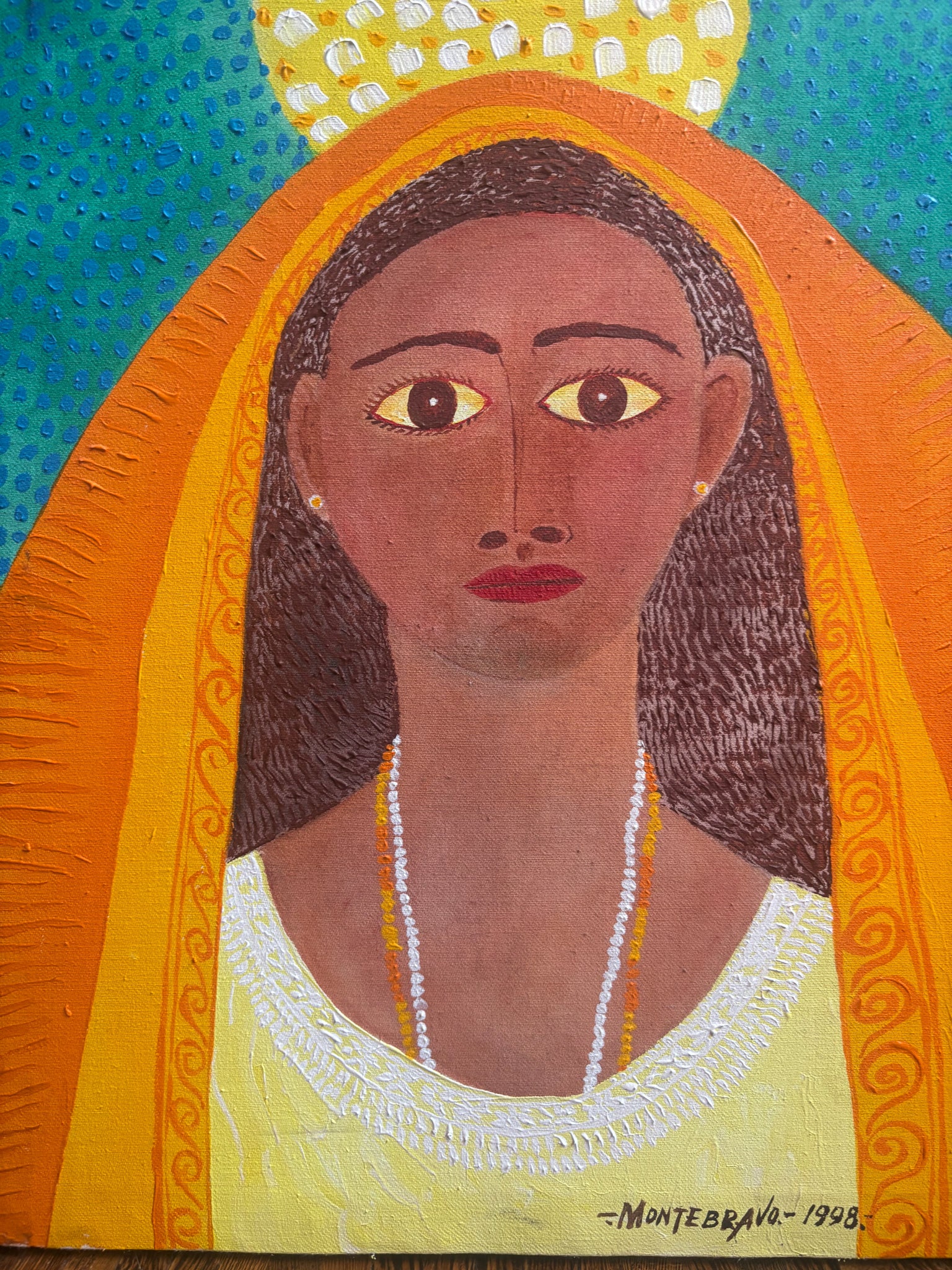 Oil Painting on Canvas of Female Portrait by José Garcìa Montebravo from 1998