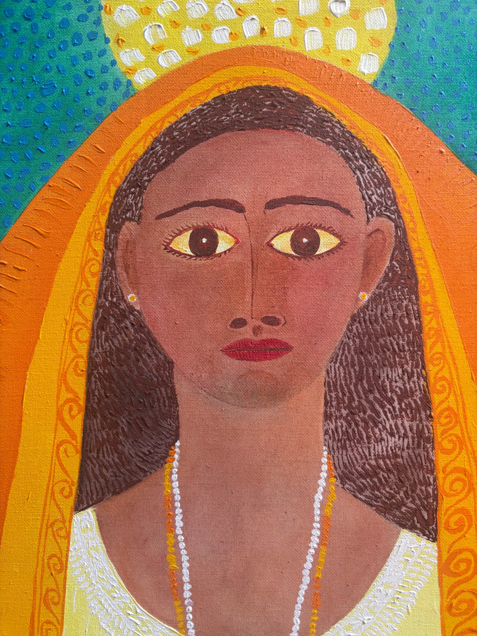 Oil Painting on Canvas of Female Portrait by José Garcìa Montebravo from 1998