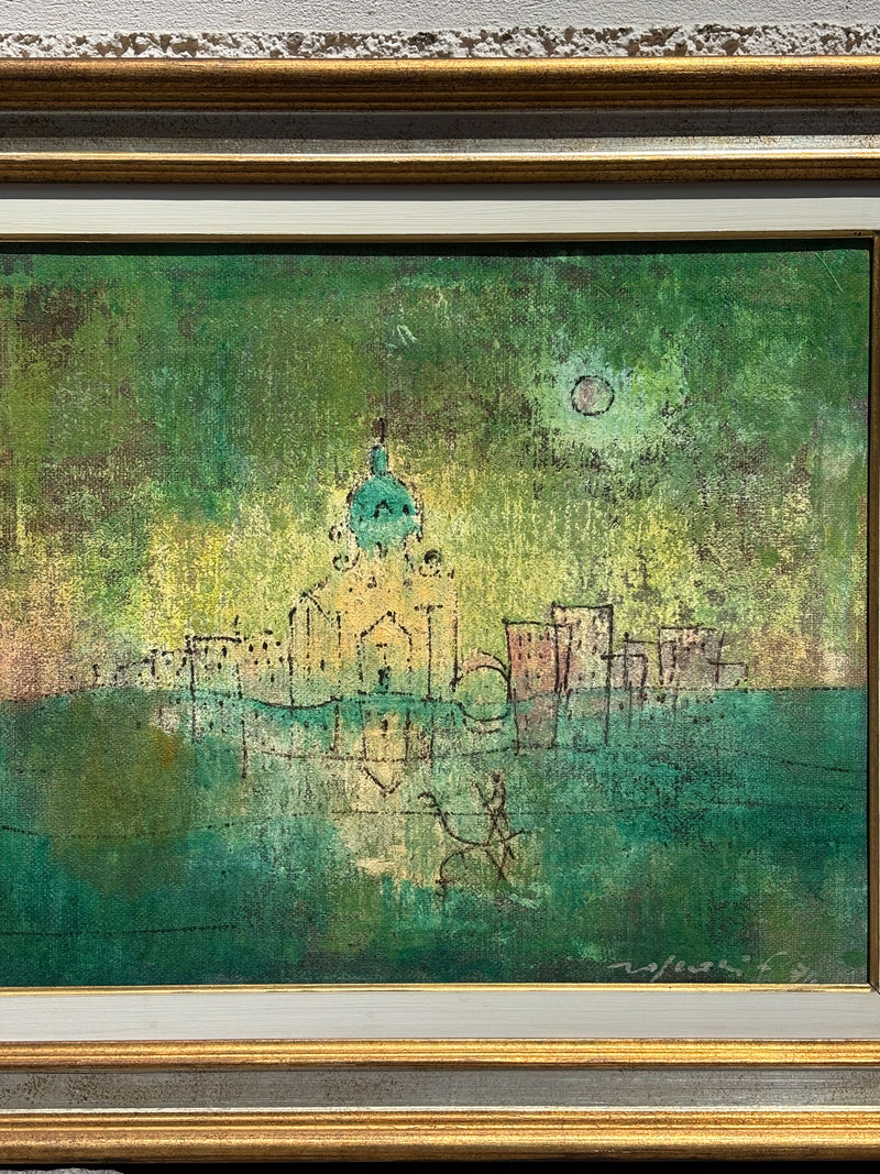 Dipinto Olio su Tela di Venezia di Franco Rognoni nel 1970
