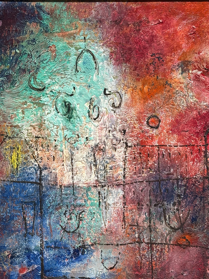 Dipinto Olio su Tela di Venezia di Franco Rognoni Anni 70
