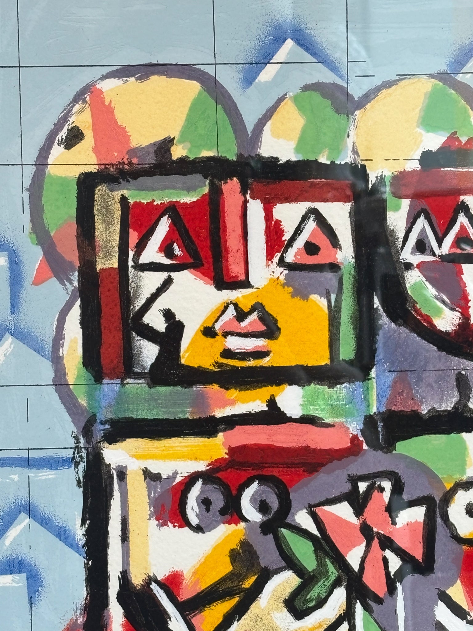 Litografia a Colori "Gli Sposi" di Ibrahim Kodra Anni 70