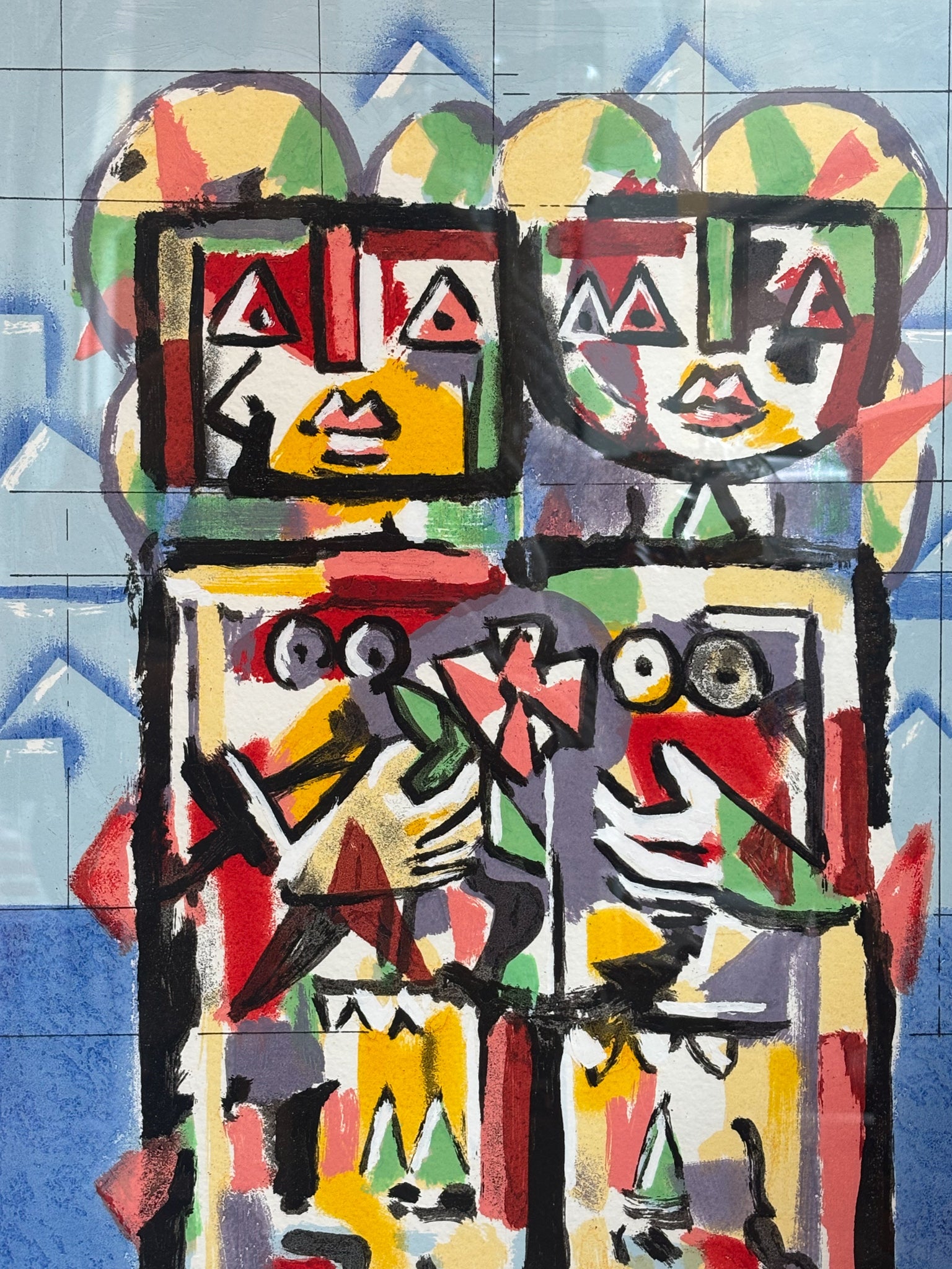 Litografia a Colori "Gli Sposi" di Ibrahim Kodra Anni 70