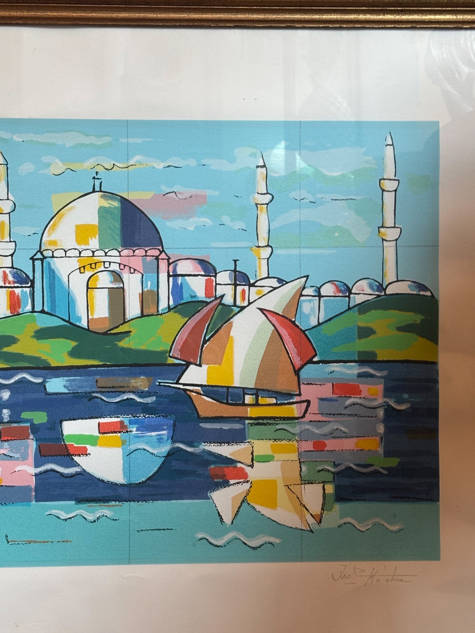 Litografia di "Istanbul" di Ibrahim Kodra Anni 70