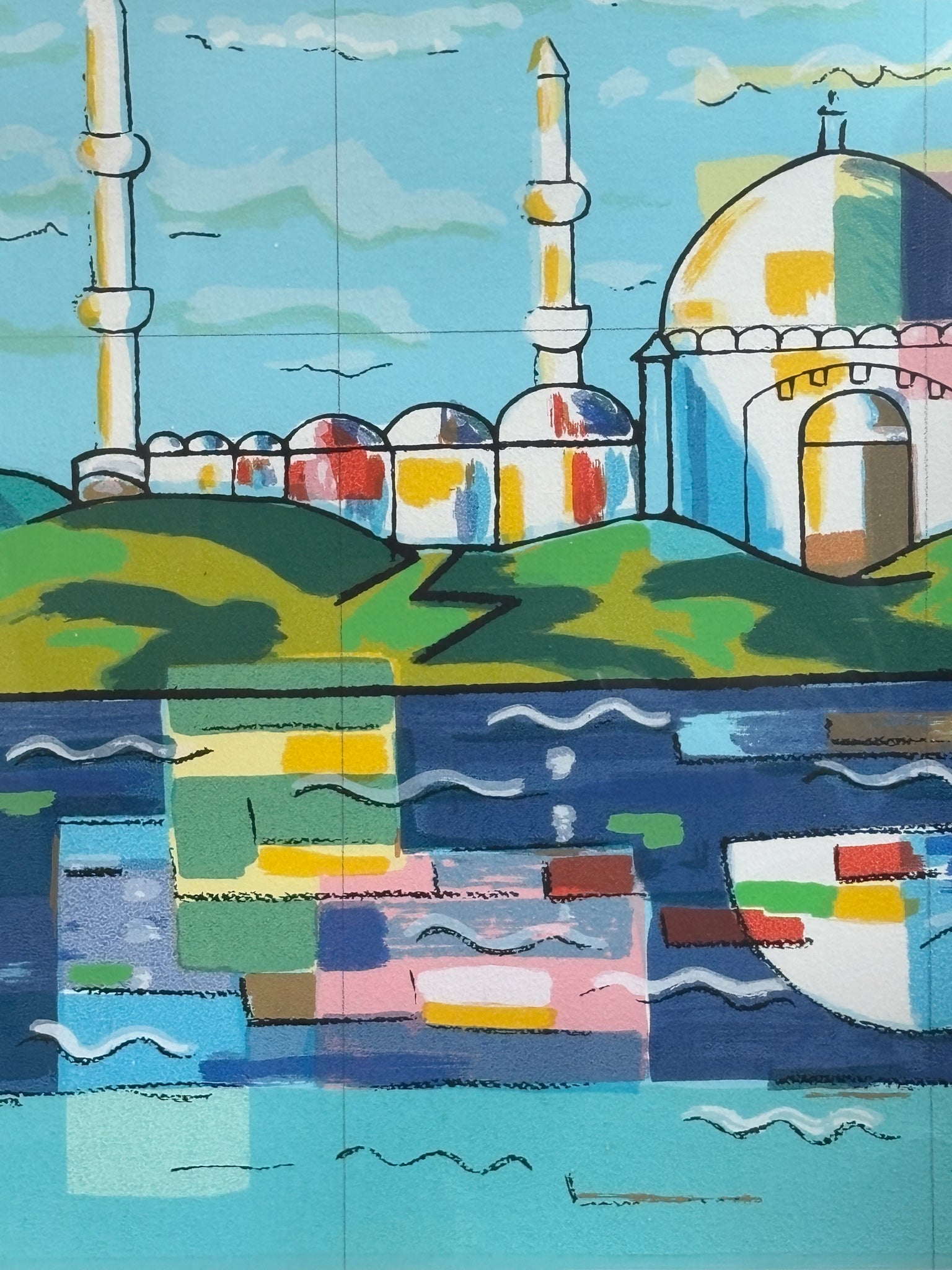 Litografia di "Istanbul" di Ibrahim Kodra Anni 70