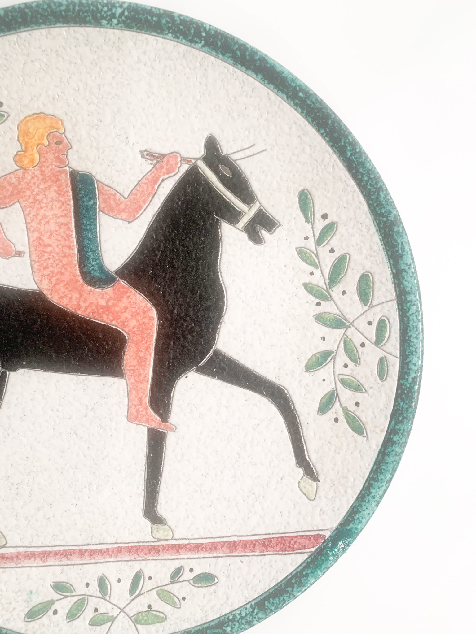 Ceramic Knight Plate by Carlo Morelli Faenza, 1960s