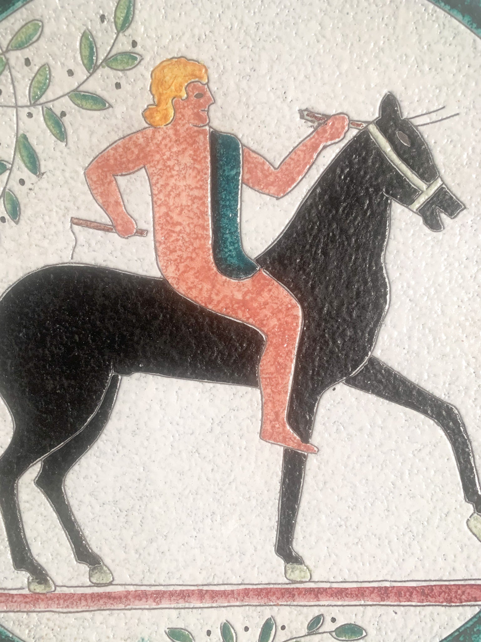 Ceramic Knight Plate by Carlo Morelli Faenza, 1960s