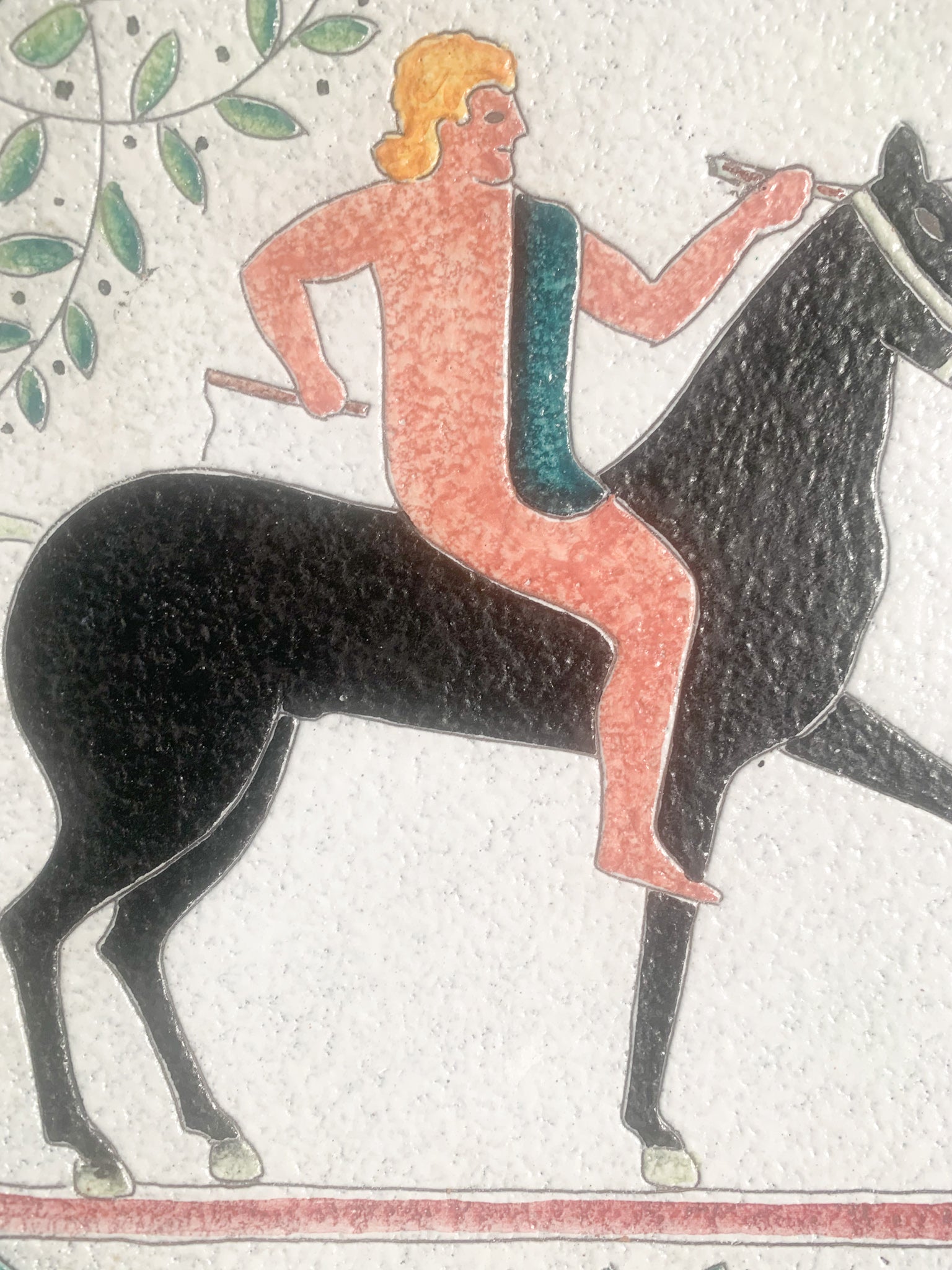 Ceramic Knight Plate by Carlo Morelli Faenza, 1960s