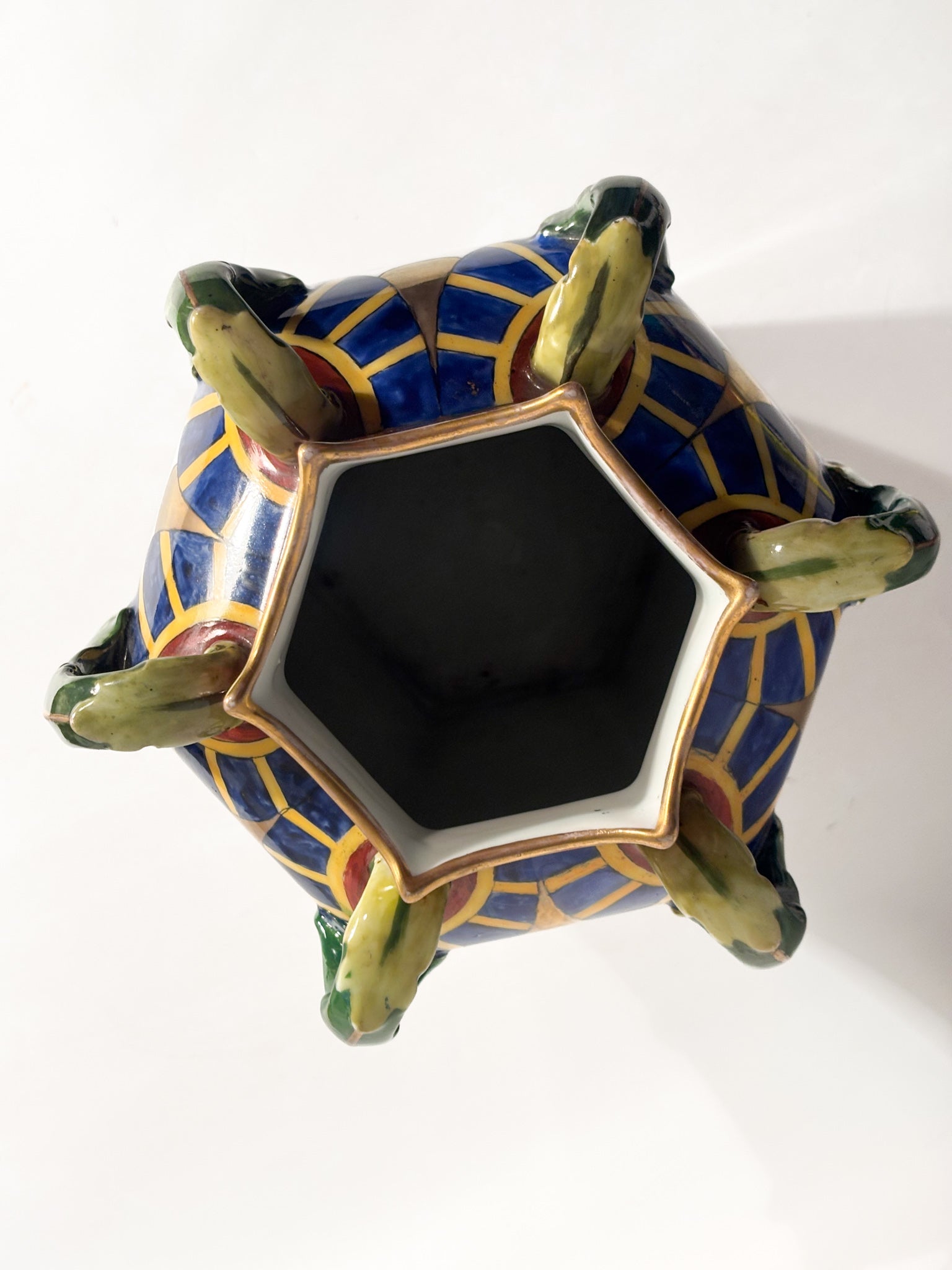 Vaso in Ceramica Ceco Slovacca con Anse e Motivi Floreali Anni 60