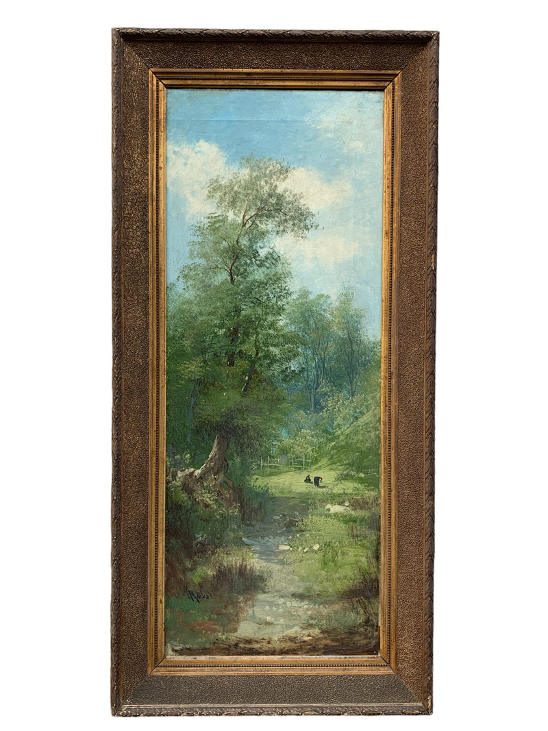 Oil on Canvas Landscape Painting by Henry Markò, Early Twentieth Century
