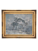 Dipinto Olio su Tela di Alberto Dressler 'Paesaggio Innevato' del 1944