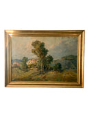 Dipinto Olio su Tela di Paesaggio Campestre di Romolo Leone Anni 20